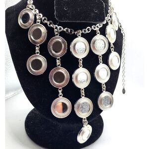 Robert Rose Bollywood Belly Dance Mirrored Dangle Necklace Bib 19in